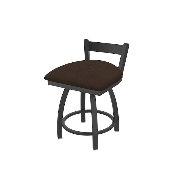 Holland Bar Stool Co 18" Low Back Swivel Vanity Stool, Pewter Finish, Rein Coffee Seat 82118PW025 - main